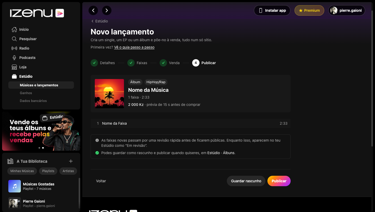 Passo 4: Publica